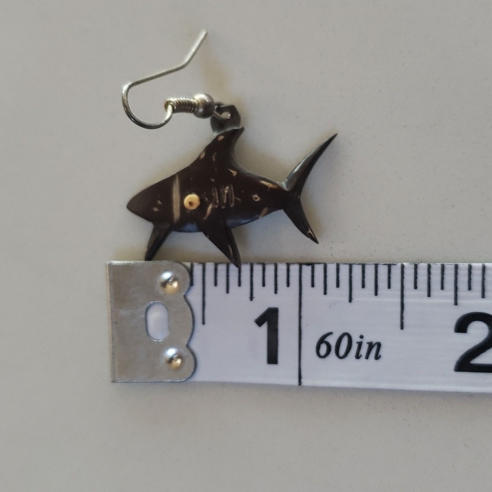 5. Wood Shark Earrings and Necklace - Picture 7 of 9